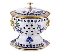 Copper Hot Pot - Traditional Chinese Design, Enameled, Ideal for Alcohol Cooking, 19cm Diameter, Serves 1-2 Users