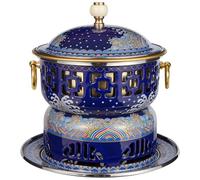 Copper Hot Pot, Traditional Shabu Shabu Cookware, Stainless Steel Stew and Soup Cooking Pot for Home Kitchen and Catering