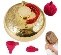 Copper Hot Water Bottle - Pure Copper Construction, Leak-Proof Design with Anti-Scald Handle and Funnel | Non-Electric Bed Warmer with Decorative Lid for Adults Women Gift