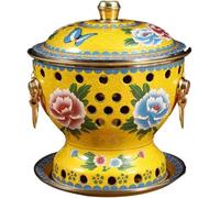 Copper hotpot, Small Copper Pot for One, Traditional Old Beijing Design, Perfect for Commercial Use and Home Dining(Yellow)