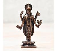Copper Idols India - By Bhimonee Decor , 2.75 inches, Handmade Copper Dhanvantri Idol, 60 Grams, Patina Antique Finish, Pack of 1 Piece