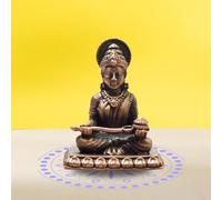 Copper Idols India Handmade Copper Annapurna Devi Idol | 1.6 Inches | 40g | Patina Antique Finish | Goddess of Food & Abundance