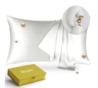 Copper-Infused Eucalyptus Silk Pillowcase Brightr Sleep White Standard Pillow Case
