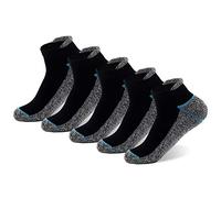 Copper Infused Running Socks for Men & Women - Moisture Wicking Athletic Ankle Socks with Odor Control - Cushioned Running Golf Hiking Socks for All Season (5-Pairs)