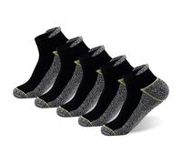 Copper Infused Running Socks for Men & Women - Moisture Wicking Athletic Ankle Socks with Odor Control - Cushioned Running Golf Hiking Socks for All Season (5-Pairs)