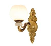 Copper Interior LED Wall Lamp European Crystal Glass Lampshade Single Head Double Head Two Optional Art Treasures Living Room TV Background Wall Lamp Corridor Aisle Stair