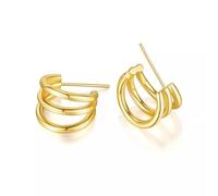 Copper Jewelry Puffed Hoop hollow out Earrings For Women Girl Gold Plated Gifts