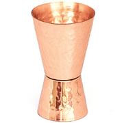 Copper jigger - Hammered and Laquered to prevent tarnishing and match your Moscow mule copper mugs - 1oz/2oz measuring shot glass for your cocktail mixing. Copper measuring cup.