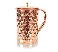 Copper Jug Water Pitcher Copper for Ayurveda Healing No Inner Liner Pitcher Vessel Ayurveda Jug for Drinking Water, Moscow Mule, Cocktail 1.5 L (Diamond Jug)