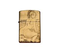 Copper Kerosene Lighter, Hand Decorated, Windproof Straight Flame, Traditional Grinding Wheel Ignition, Reusable Gift or Collectible