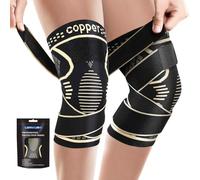 Copper Knee Support for women/Men with Strap (2 Pack) - Best Knee Compression Sleeve for Knee Pain Relief,Arthritis,Joint Pain,Meniscus Tear,ACL,M djustable Knee Brace for Running,Gym,Sports