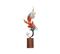 Copper Koi Carp Ornaments Chinese Living Room Feng Shui Decorations with Walnut Base Statue Decor