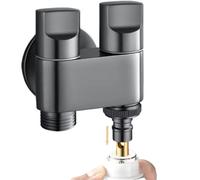 Copper Large Flow Angle Valve One in Two Out Three Way Triangle Valve One Point Two Double Control Switch 1Pcs(Dual Control Yahei)