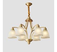 Copper Lighting Statement Light Fixture Metal Chandelier European Style All-Copper Chandelier Interior Lighting Classic Design Pendant Light Traditional Decor Ornate Chandelier,A,6 heads