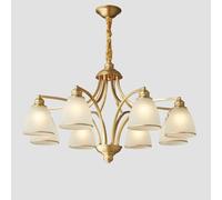 Copper Lighting Statement Light Fixture Metal Chandelier European Style All-Copper Chandelier Interior Lighting Classic Design Pendant Light Traditional Decor Ornate Chandelier,A,8 heads