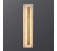Copper Long Linear Marble Wall Sconces Contemporary Modern Wall Light d Dimming LED Wall Lamp Large White Alabaster Glass Lighting Fixture for Bedroom Living Room Showroom Porch Entrance