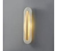 Copper Long Linear Marble Wall Sconces Contemporary Modern Wall Light d Dimming LED Wall Lamp Large White Alabaster Glass Lighting Fixture for Bedroom Living Room Showroom Porch Entrance