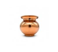 Copper Lota Kalash for Puja, Prayer & Water Storage - Traditional Pure Copper Water Pot for Hindu Rituals, Home Mandir, Tulsi Puja, Festivals & Religious Ceremonies (Dia: 9.5 cm Height: 10.5 cm)