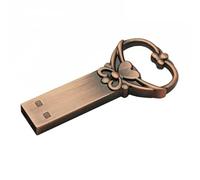 Copper Love Heart Shaped Key Usb Flash Drive Pendrive Pen 4gb 16gb 32gb 64gb Metal Keys Memory Stick Wedding Gift(64GB,White)