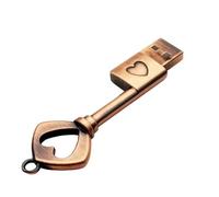 Copper Love Heart Shaped Key Usb Flash Drive Pendrive Pen 4gb 16gb 32gb 64gb Metal Keys Memory Stick Wedding Gift(128GB,Black)