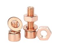 Copper M6 Hex Socket Head Cap Screws and Nuts Kit with Flat and Spring Washers, 2/4 Sets, Pure Copper Allen Bolts Fixing screws(M6x30 [4 sets])