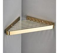 Copper Mesh Basket - Double-Layer Antique Corner Shelf with Wall Hook for Bathroom Storage - Elegant Triangular Design for Organizing Essentials