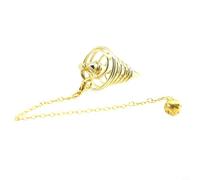 Copper Metal Pendulum For Spirit Exploration And Dowsing, Spiral Cone Design With Chain, Rust Resistant Divination Tool For Beginners, Silver(Gold)