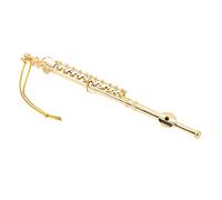 Copper Miniature Flute,Closed Hole C Flute Elegant Gold Mini Flute Model - Glossy Alloy Flute Replica with Coated Finish, Ideal for Gifts, Office, and Home Display for Music