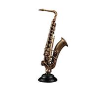 Copper Miniature Replica Model Saxophone Home Ornament Violin Instrument Sax Model(Saxophone)