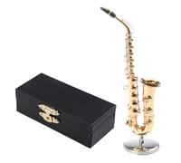 Copper Miniature Saxophone Mini Musical Instrument Miniature Dollhouse Model