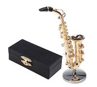 Copper Miniature Saxophone With Base Miniature Model Alto Saxophone Home Decoration Musical Instrument Set Home Decoration
