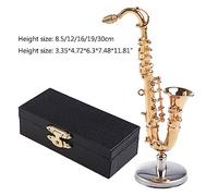 Copper Miniature Saxophone With Base Musical Instrument Miniature Model Saxophone Musical Instrument