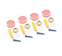 Copper Mirror Screws, Dia. 16mm Furniture Inclined Plane Standoff Screw Decorative Cap Covers, Mirror Self-Tapping Screws Cap Nail, Rose Gold, 4 Pcs