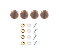 Copper Mirror Screws, Dia. 20mm Furniture Standoff Screw Decorative Cap Covers, Mirror Self-Tapping Screws Cap Nail, Red Copper, 4 Pcs