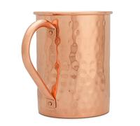 Copper Mules 16 oz. Hammered Copper Moscow Mule Mug - 100% Pure Copper, Keeps Drinks Colder, Riveted Handle, No Inner Liner, Bonus Recipes EBook