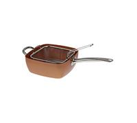 Copper Non-Stick Deep Sided Square Pan Kit with Lid, 24cm Large, Versatile for Frying, Baking, Sautéing, Roasting, Stir-Fry, Oven Safe, Dishwasher Safe