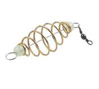 Copper Olive Bait Holder With Luminous Bead Swivel, 45x24mm Alloy Spring Nester For Carp Coarse Fishing Tackle(A)