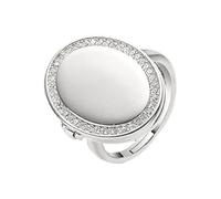 Copper Oval Locket Rings for Women Adjustable Opening Secret Storage Compartment Jewelry with Photo Box