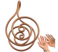 Copper Palm Ring, Pure Copper Energy Spiral Hand Ring for Balance Meditation & Energy, Handmade Spiral Reiki Cuff for Crystal Work, Chakra Support, and Daily Wellness Practice(No gem)