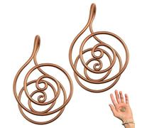 Copper Palm Ring, Pure Copper Energy Spiral Hand Ring for Balance Meditation & Energy, Handmade Spiral Reiki Cuff for Crystal Work, Chakra Support, and Daily Wellness Practice(2sets No gem)