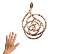 Copper Palm Ring Reiki Spiral Hand Rings for Meditation & Energy Healing, Adjustable Handmade Copper Cuff for Meditation Chakra Balancing Crystal Work, Spiritual Gift for Women Men (No Gem)