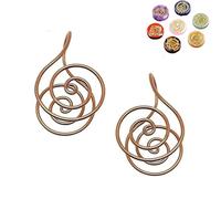 Copper Palm Ring Reiki Spiral Hand Rings for Meditation & Energy Healing, Fashionable Copper Energy Spiral Hand Ring, for Crystal Work, Manifestation And Chakra Balancing (2pcs WithGem)