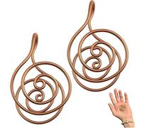 Copper Palm Ring Reiki Spiral Hand Rings for Meditation & Energy Healing, Fashionable Copper Energy Spiral Hand Ring, for Crystal Work, Manifestation And Chakra Balancing (2pcs NoGrem)