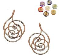 Copper Palm Ring Reiki Spiral Hand Rings for Meditation & Energy Healing, Handmade Copper Cuffs for Crystal Work,Manifestation, And Chakra Balancing,Meditation Gift for Women & Men (2 Pcs With Gem)