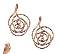 Copper Palm Ring Reiki Spiral Hand Rings for Meditation Energy Healing, Handmade Cuffs for Crystal Work, Chakra Balancing, Breathwork & Spiritual Jewelry Gift (2Pcs Copper Ring)