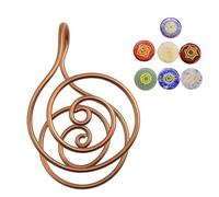 Copper Palm Ring Reiki Spiral Hand Rings for Meditation Energy Healing,Spiral Hand Chakra Rings with Crystals,Adjustable Handmade for Crystal Work, Manifestation, and Chakra Balancing (Ring With Gem)