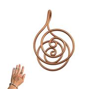Copper Palm Ring Reiki Spiral Hand Rings,Handmade Copper Energy Spiral Hand Rings with Crystal Gem,for Meditation,Chakra Healing,Manifestation,Breathwork for Family Friends Relieve Stress (No Gem)