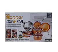 Copper Pan 10-Piece Luxury Induction Cookware Set Non-Stick, 21.5 x 11.5 x 11 inches