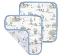 Copper Pearl 3-Layer Knit Security Blanket Set Sized 16" x 16" 2-Pack Hundred Acre Wood
