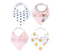 Copper Pearl Baby Bandana Bibs for Drooling and Teething 4 Pack Gift Set "Blush"